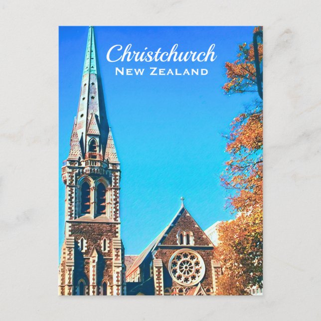 Christchurch Cathedral New Zealand travel Postcard (Front)