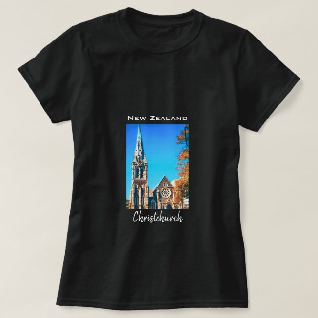 Christchurch Cathedral New Zealand travel T-Shirt (Design Front)