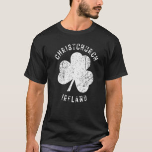 Christchurch Ireland Vintage Shamrock Distressed L T-Shirt