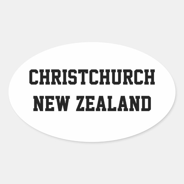 Christchurch New Zealand oval stickers (Front)