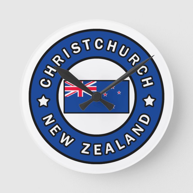 Christchurch New Zealand Round Clock (Front)