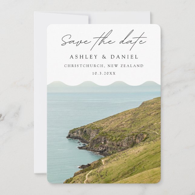 Christchurch Save the Date New Zealand Wedding Invitation (Front)