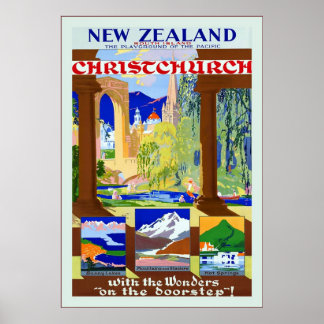 Christchurch ~ Vintage Travel Poster