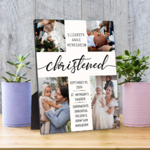 Christened Photo Collage Christening Keepsake Plaque