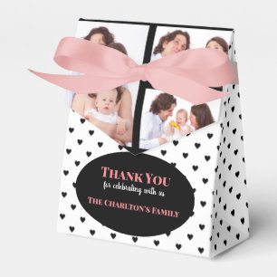 Christening 3 Sections Custom Photo Hearts Favour Box
