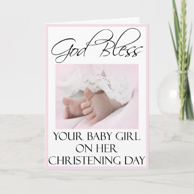 Christening/Baptism Cards for Baby Girl (Front)