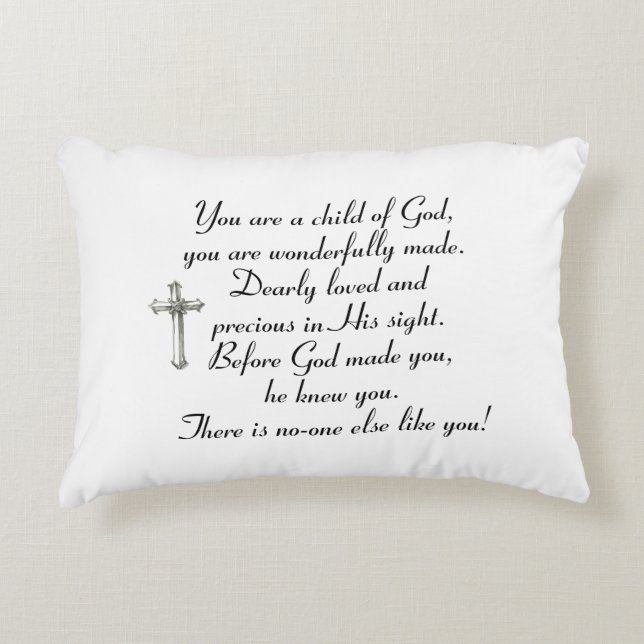 Christening, Baptism, Communion Gift, Godchild,  Decorative Cushion (Front)