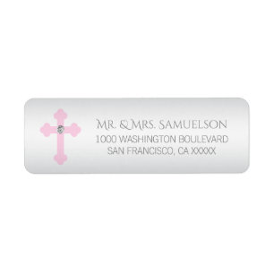 Christening / Baptism / Communion Pink Cross Girl
