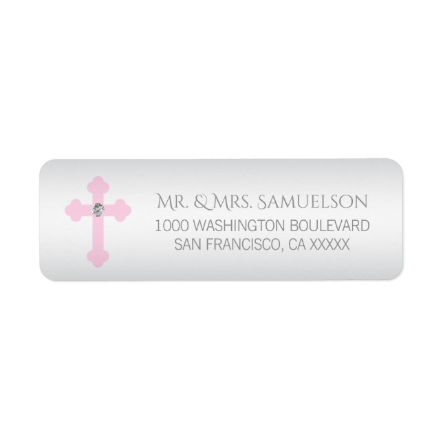Christening / Baptism / Communion Pink Cross Girl (Front)