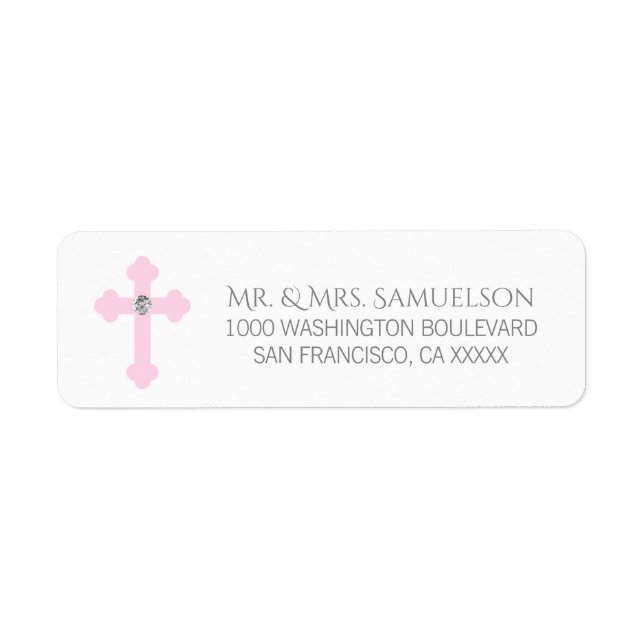 Christening / Baptism / Communion Pink Cross Girl (Front)