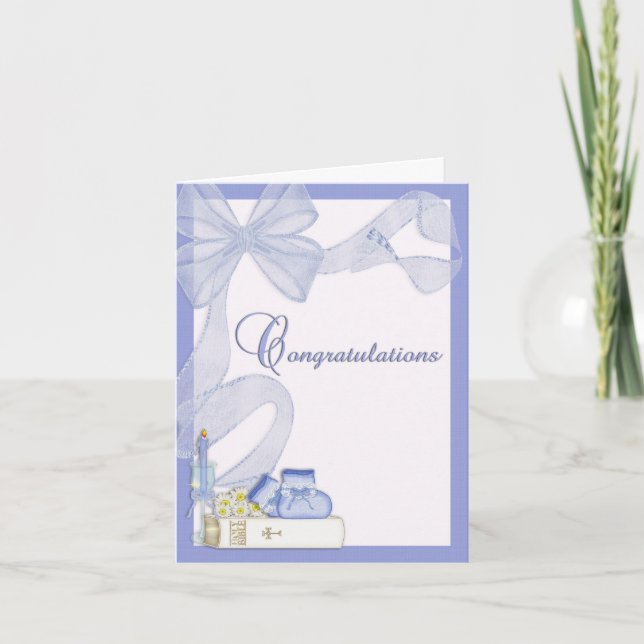Christening Baptism Congratulations Card (Front)
