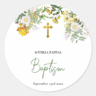 Christening Baptism Favour Boy Girl Classic Round Sticker