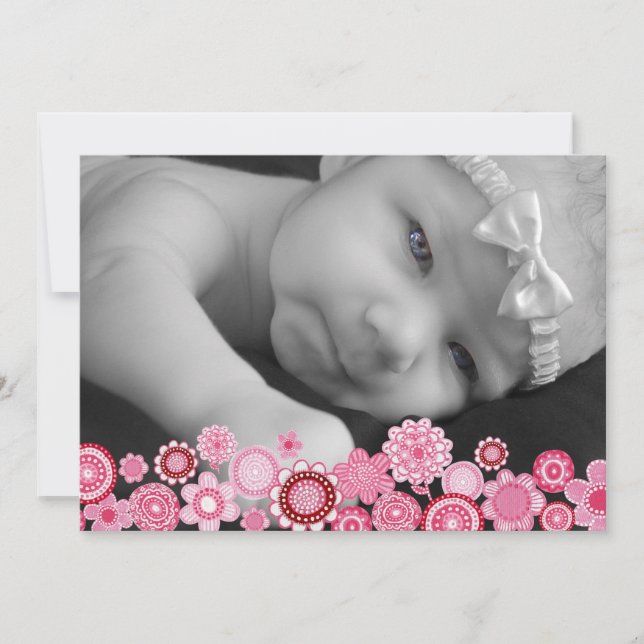 Christening Baptism Girls Photo Invitation Card (Front)