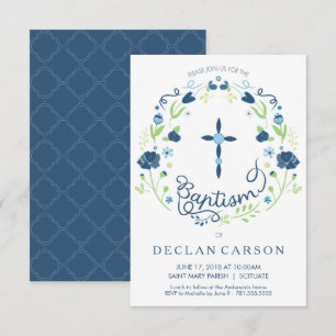 Christening, Baptism Invitation Boys Invite Card