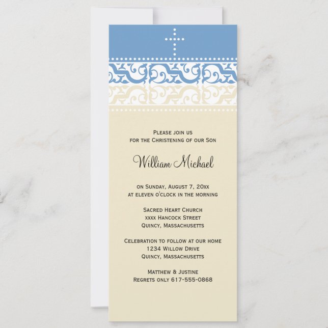 Christening / Baptism Invitation - Personalise (Front)