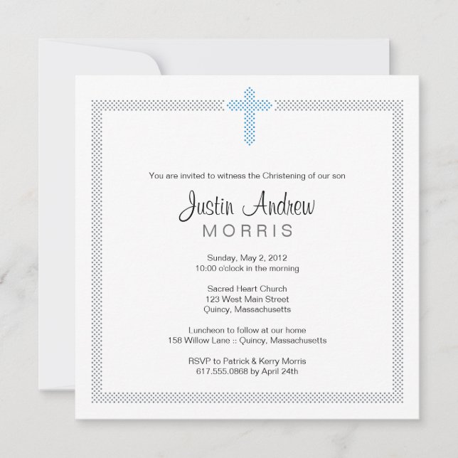 Christening / Baptism Invitation - Personalise (Front)