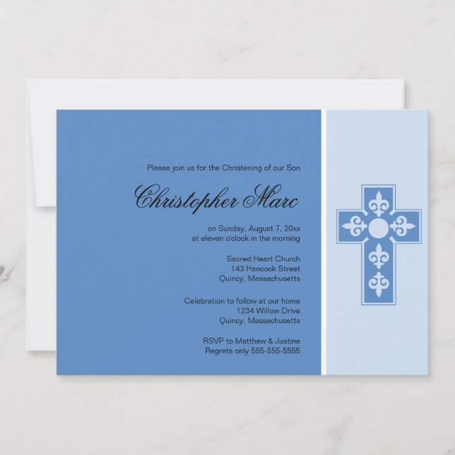 Christening / Baptism Invitation - Personalise (Front)