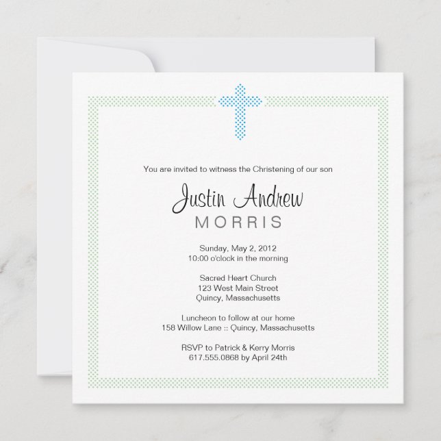 Christening / Baptism Invitation - Personalise (Front)