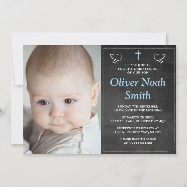 Christening/Baptism Invitations - Baby Boy (Front)