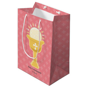Christening * choose background colour medium gift bag