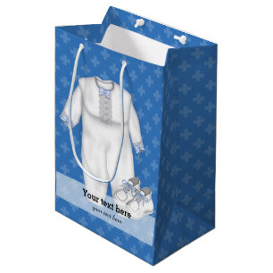 Christening * choose background colour medium gift bag