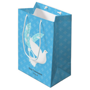 Christening * choose background colour medium gift bag