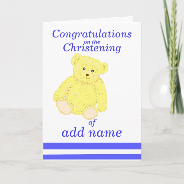 Christening congratulations card Boy name front (Front)