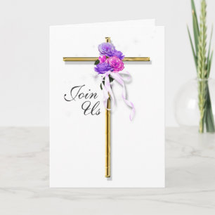 Christening girl pink invitation PERSONALIZE