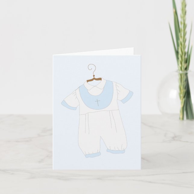 Christening Gown Baptism Greeting Cards (Front)