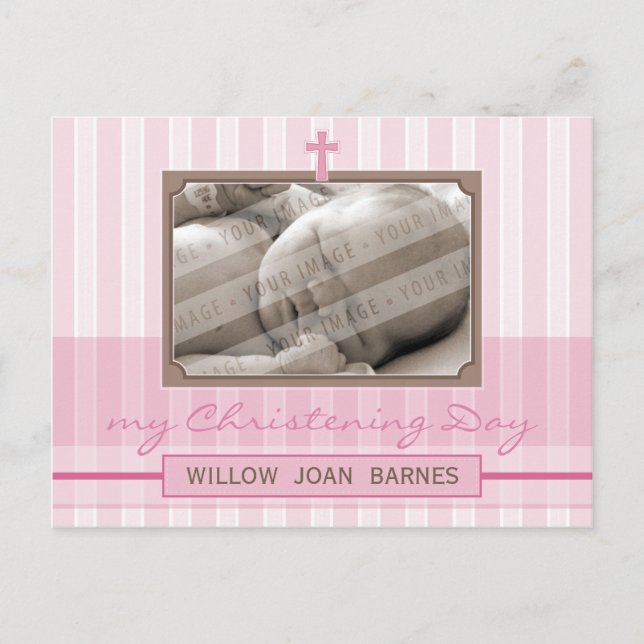CHRISTENING INVITATION :: stylish stripe 3 (Front)
