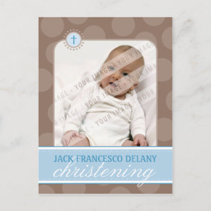 CHRISTENING INVITE :: polka dot - blue