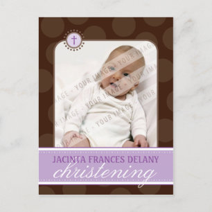 CHRISTENING INVITE :: polka dot - violet