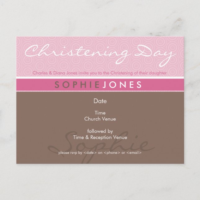 CHRISTENING INVITE :: simply groovy 1 (Front)