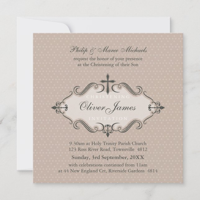 CHRISTENING INVITES :: viva 3SQ (Front)