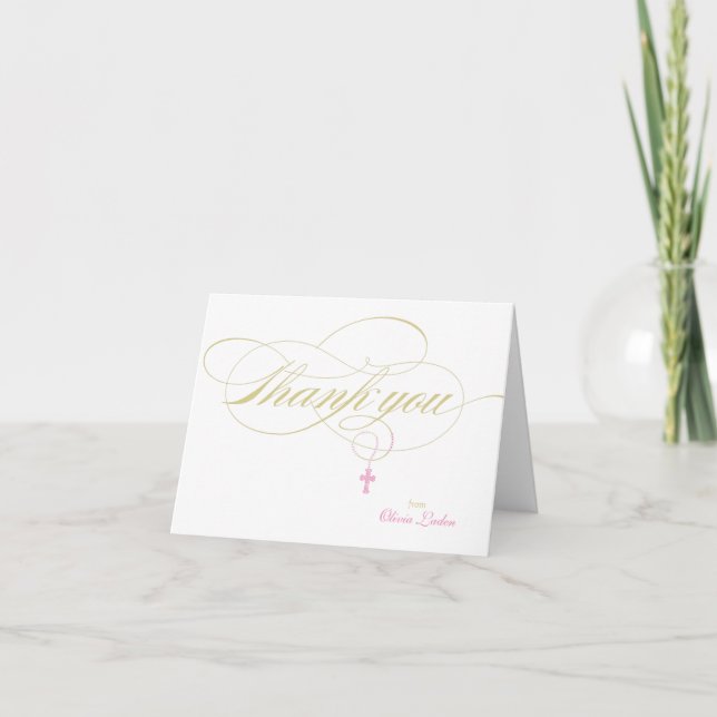 Christening or First Communion Thank You Card (Front)