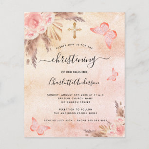 Christening pampas grass blush butterfly budget flyer