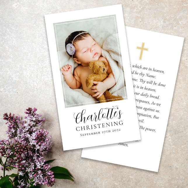 Christening Photo Keepsake Prayer Card (Creator Uploaded)