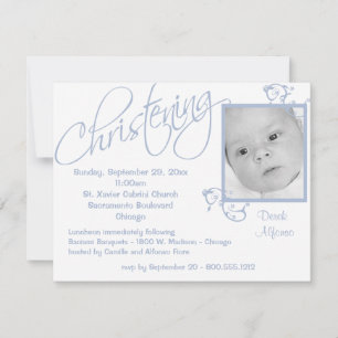 Christening Scroll For Baby Boy Invitation
