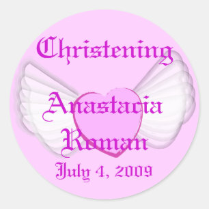 Christening Sticker-Customise Classic Round Sticker