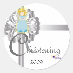 Christening! Sticker-Customise Classic Round Sticker
