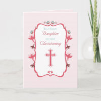 Christening Sweet Daughter on Pink