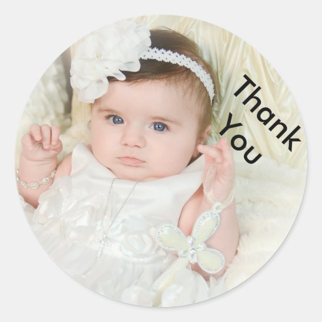 christening thank you sticker (Front)