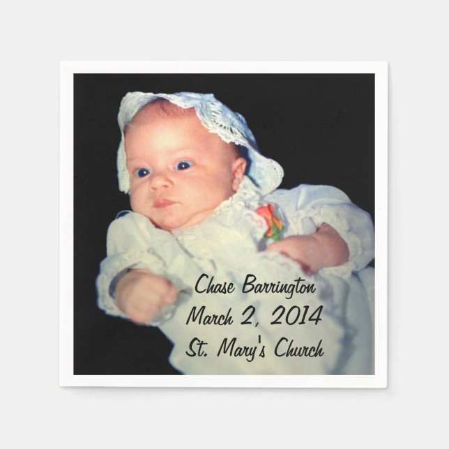 Christening the Baby Special Photo Napkin (Front)