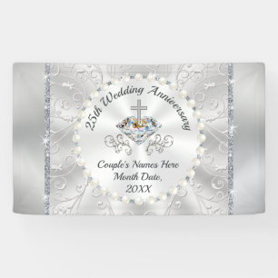 CHRISTIAN 25th Wedding Anniversary Banners