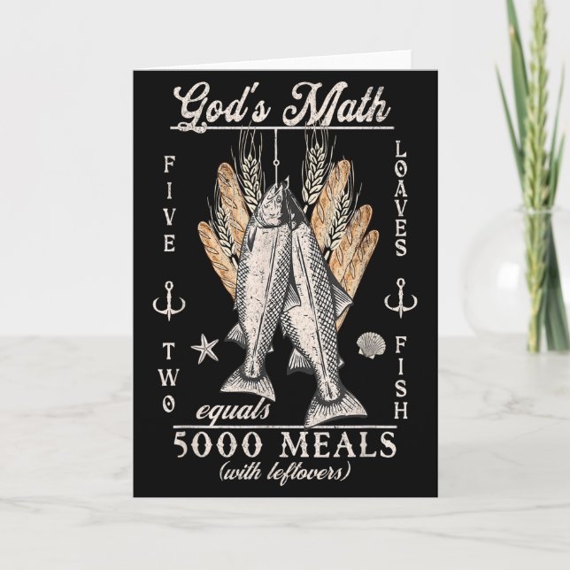 Christian 2 Fishes 5 Breads 5000 Against _2  Card (Front)