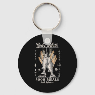 Christian 2 Fishes 5 Breads 5000 Against _2 Key Ring