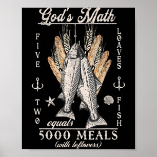 Christian 2 Fishes 5 Breads 5000 Against _2 Poster