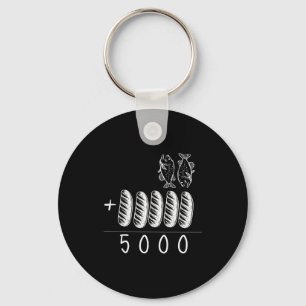 Christian 2 Fishes 5 Breads 5000 Against Key Ring