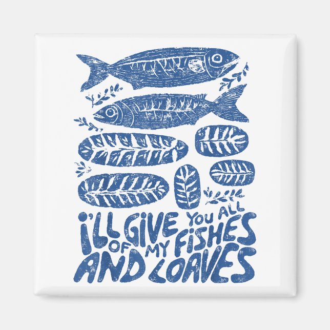 Christian 2 Fishes 5 Breads 5000 Against  Magnet (Front)