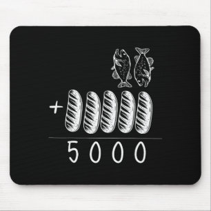 Christian 2 Fishes 5 Breads 5000 Against Mouse Mat
